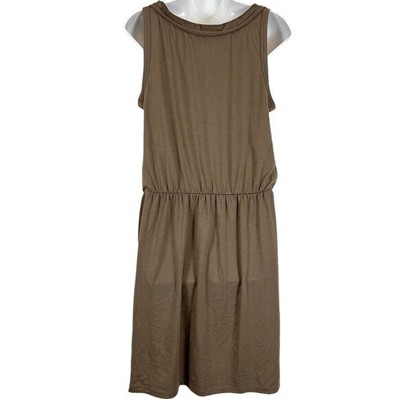 Ann Taylor Loft Taupe Brown Sleeveless Blouson Knit Casual Dress sz Medium M - Picture 14 of 16